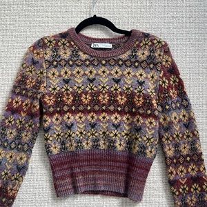 Zara Printed Sweater, Small